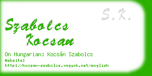 szabolcs kocsan business card