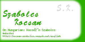 szabolcs kocsan business card